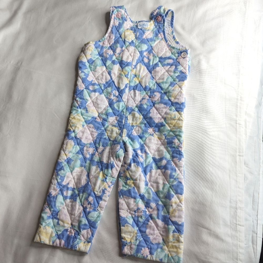Vintage Floral Baby One Piece Quilted Jumper